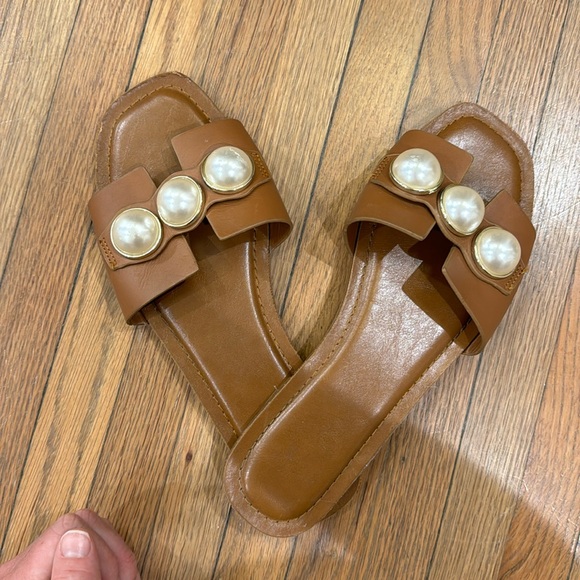 Zara pearl sandals size 39 - Picture 1 of 4